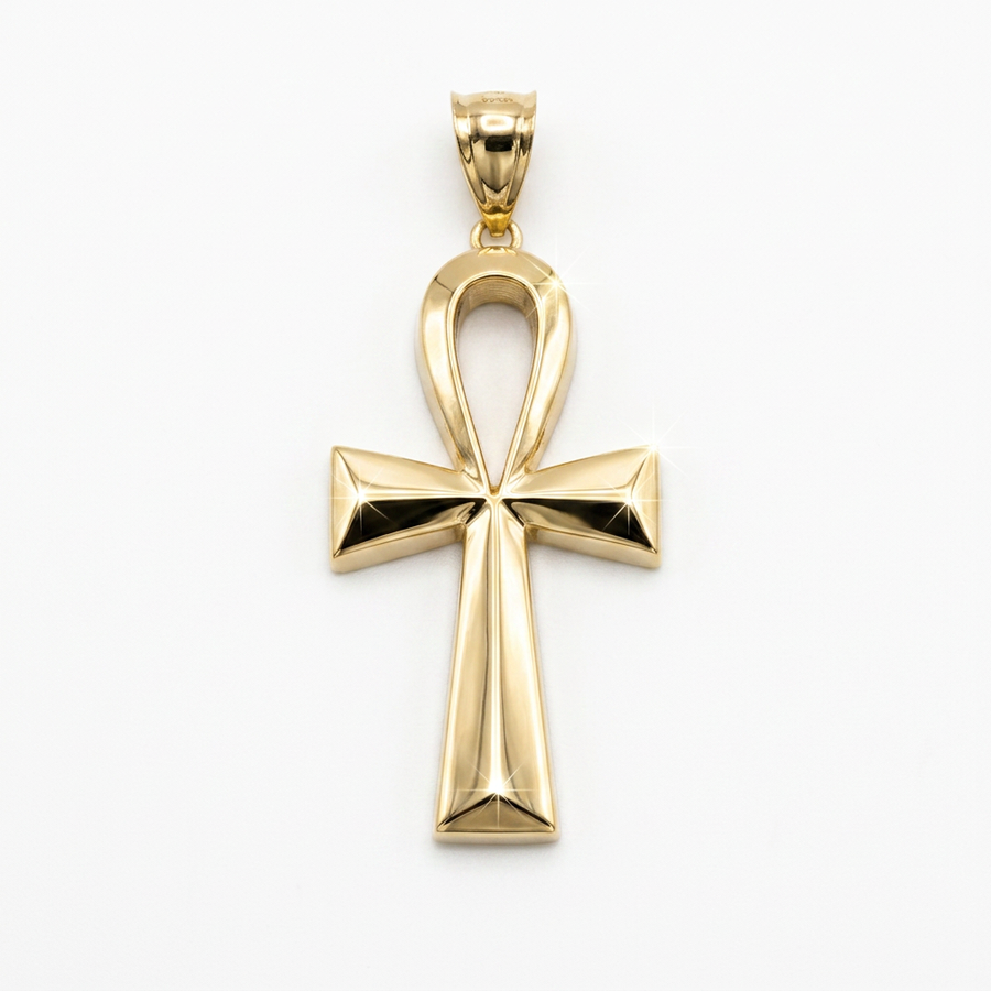10KT ANKH PENDANT 1.7inch