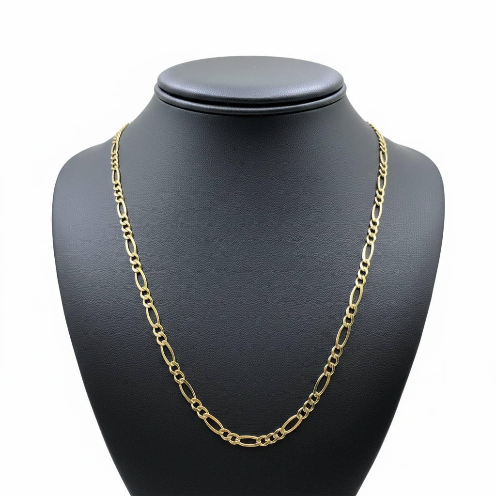 14KT Yellow Gold Figaro Chain – 22” | 4.3mm | R2067