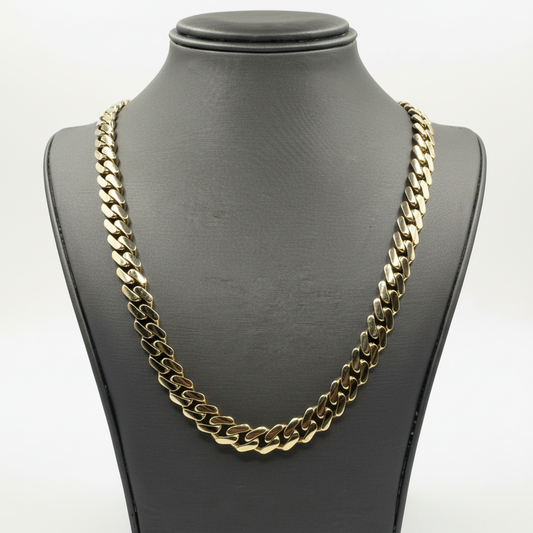 10K Yellow Gold Cuban Link Chain – 28.3 Grams – Classic Miami Cuban Necklace