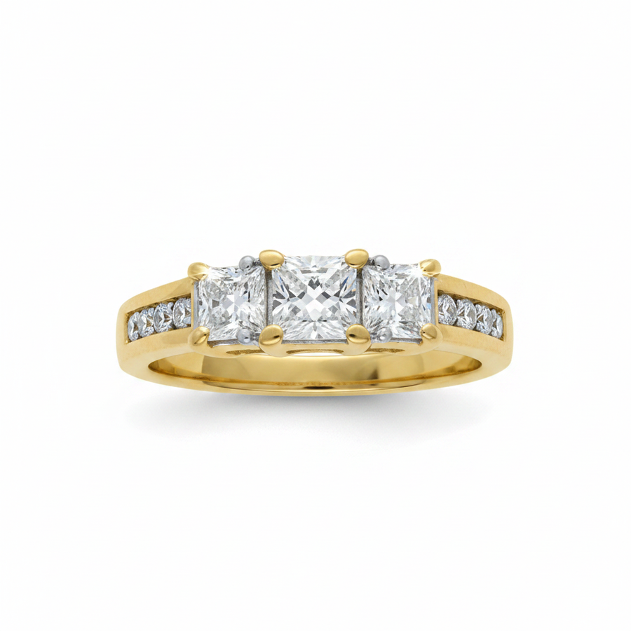 14K Yellow Gold Diamond Ring Size 9 – R1359