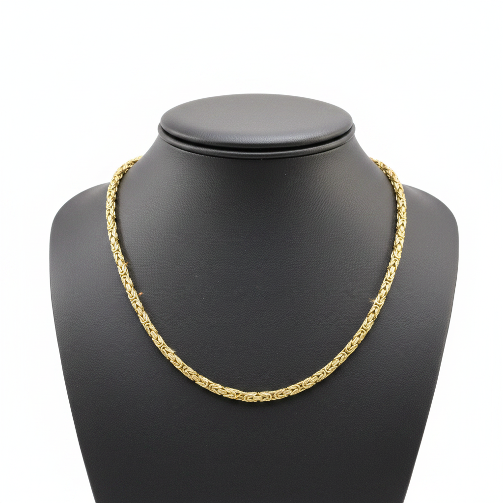 18K Yellow Gold Byzantine Chain 20" – R2288