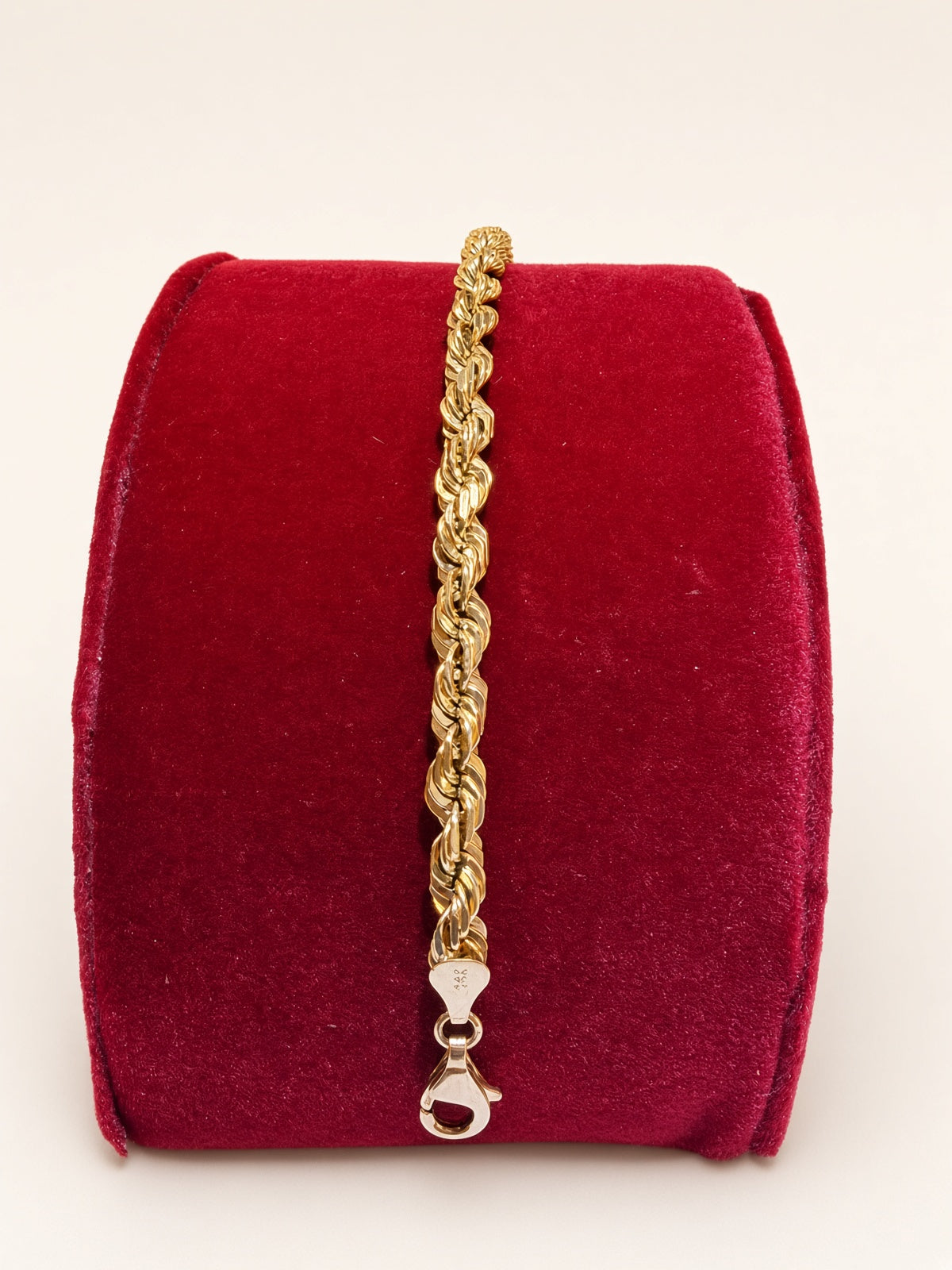 14KT Yellow Gold Solid Rope Bracelet 5.5mm 8" – R192