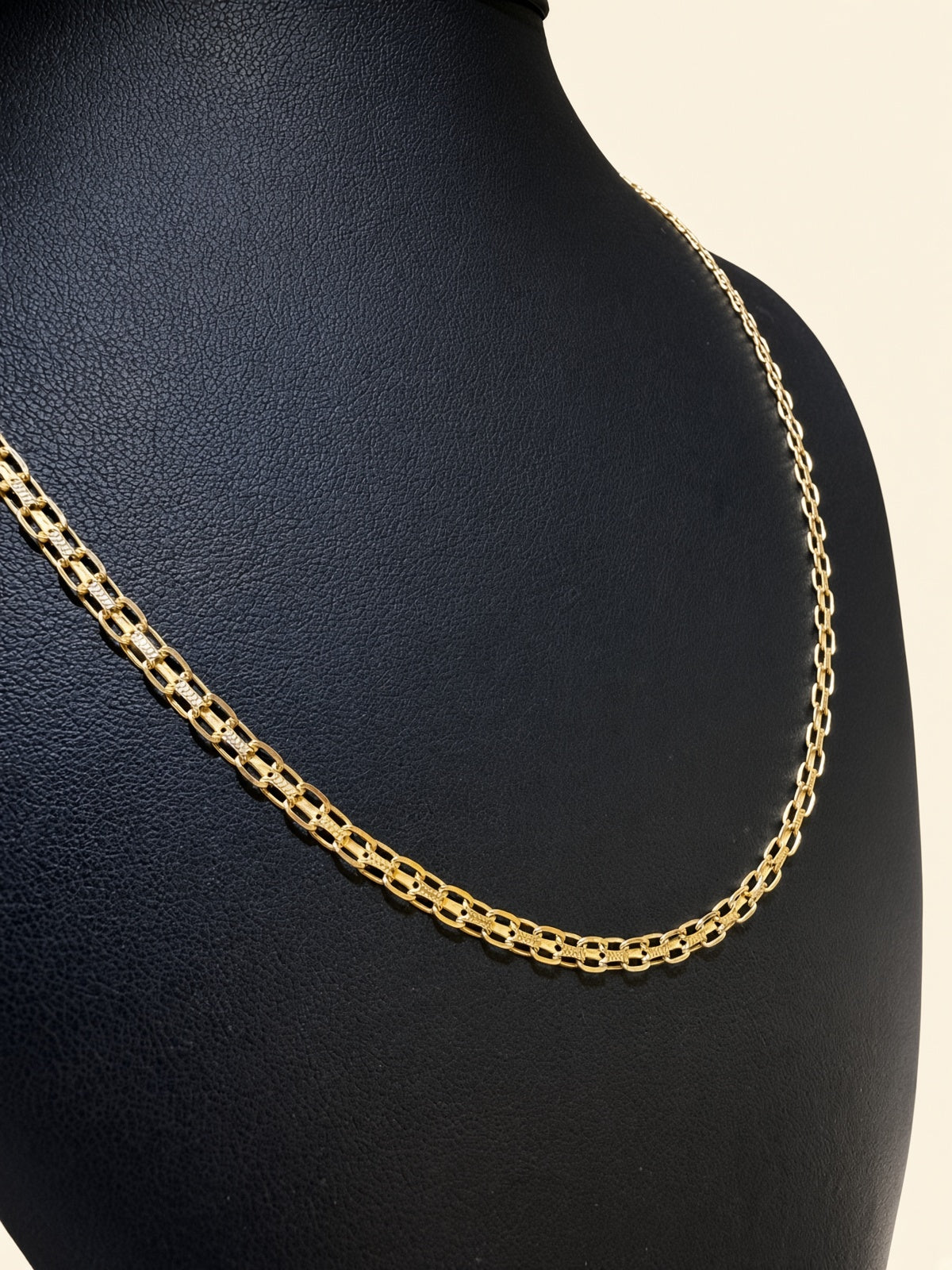 14K Yellow Gold Fancy Long & Short Link Chain – 20" | 3.5mm | R2101
