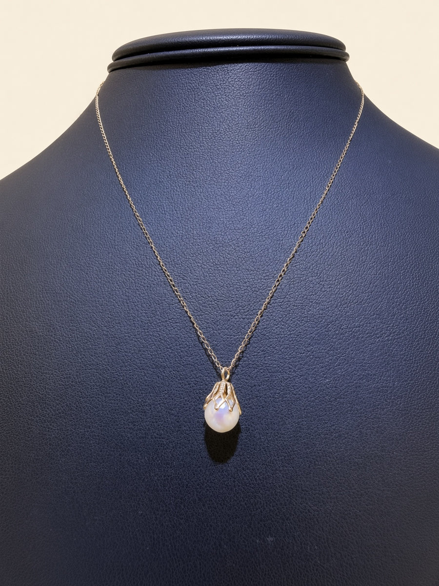 14K Yellow Gold Authentic Pearl Necklace – 15" | R1985