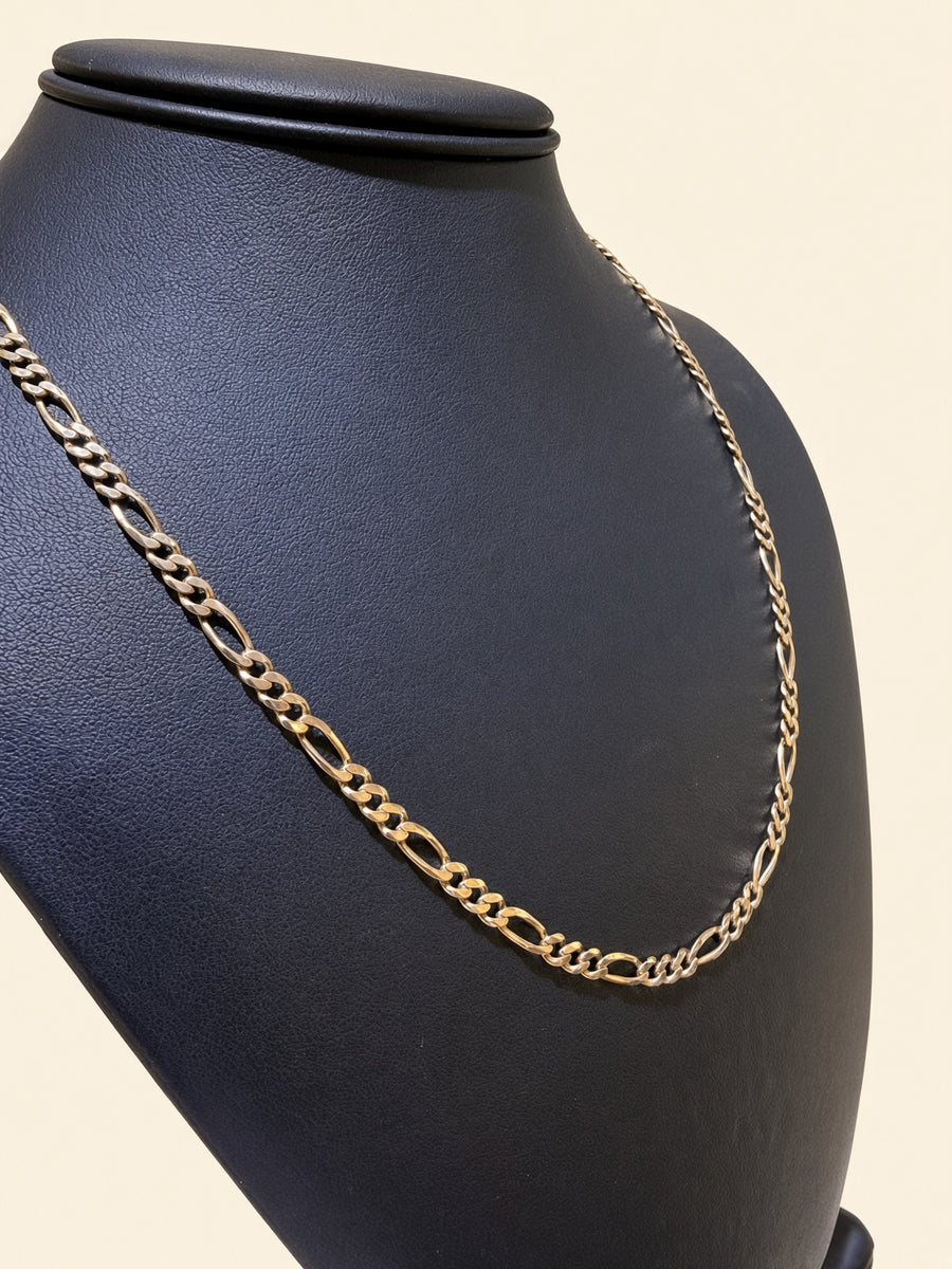 14K Yellow Gold Figaro Link Chain – 19" | 3.8mm | R1607