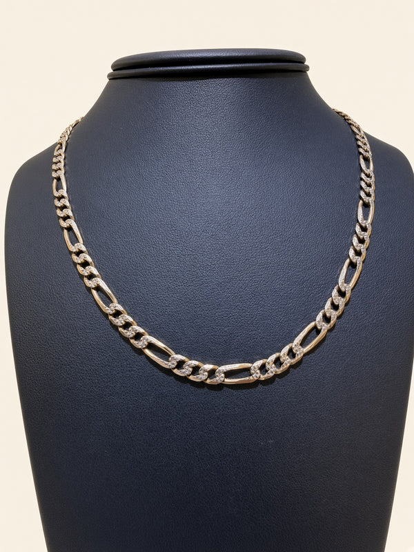 14K Two-Tone Gold Diamond-Cut Figaro Chain – 18" | 5mm | R1562