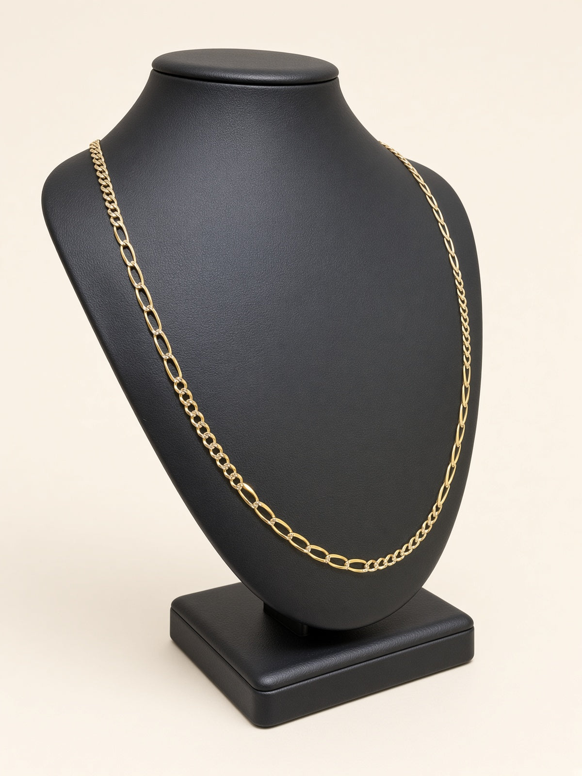 10K Yellow Gold Fancy Figaro Chain – 26" | 4mm | R2297
