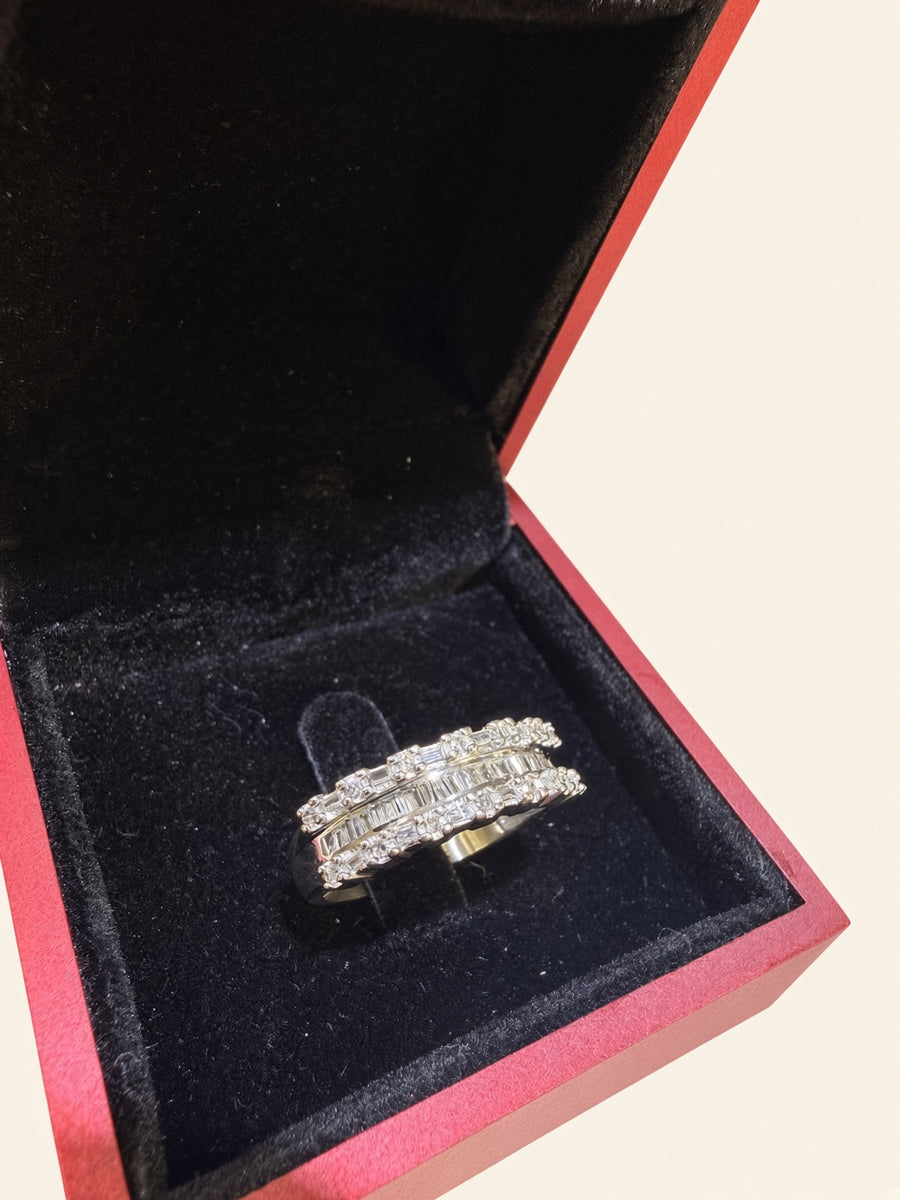 10K White Gold Natural Diamond Band – 0.80 TCW | Size 9.25 | R1108