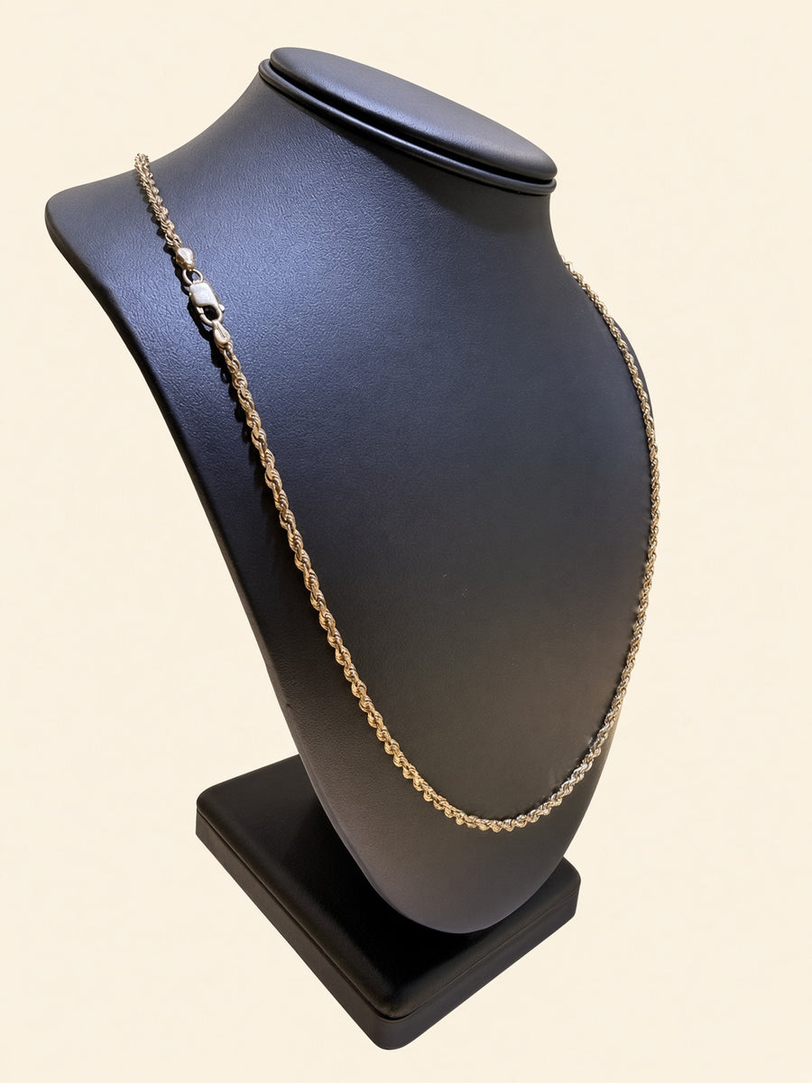 10K Yellow Gold Solid Rope Chain – 20" | 2.5mm | R1945