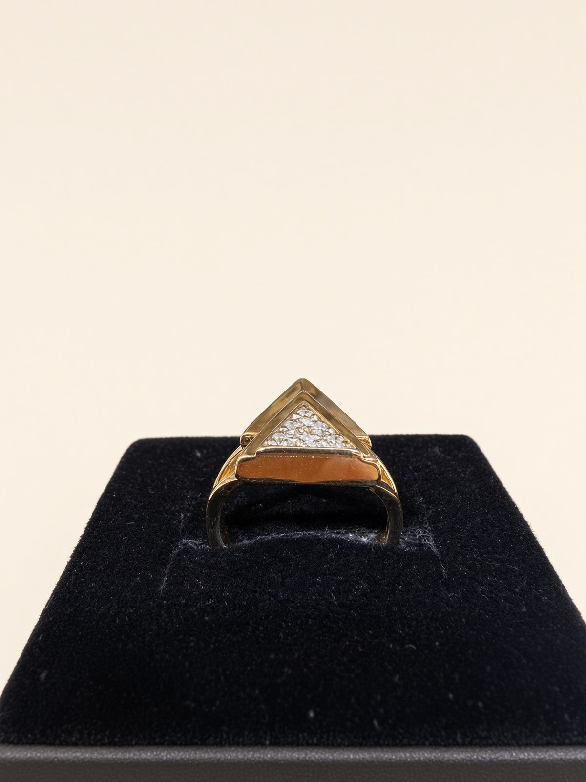 10K Yellow Gold Geometric Natural Diamond Ring | R1065