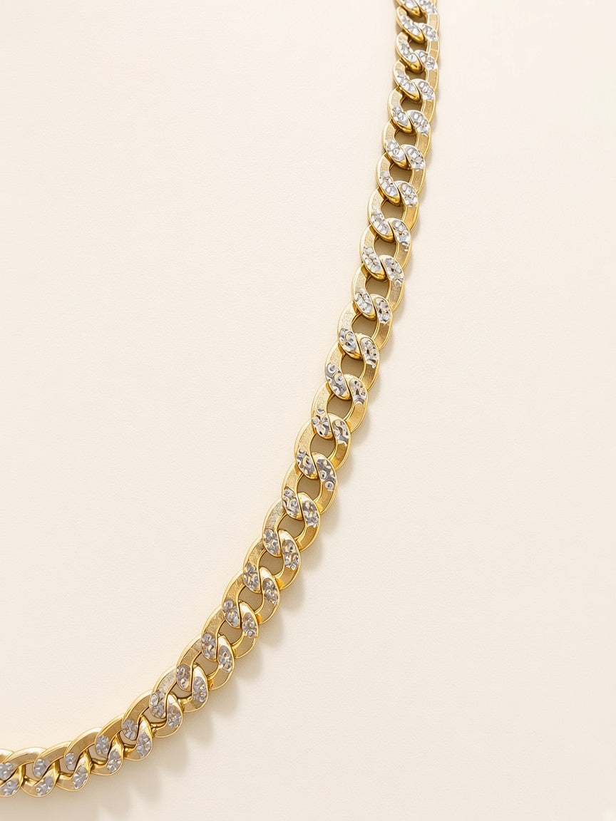 10K Yellow Gold Diamond-Cut Curb Link Chain – 18" | 6.5mm | R2261