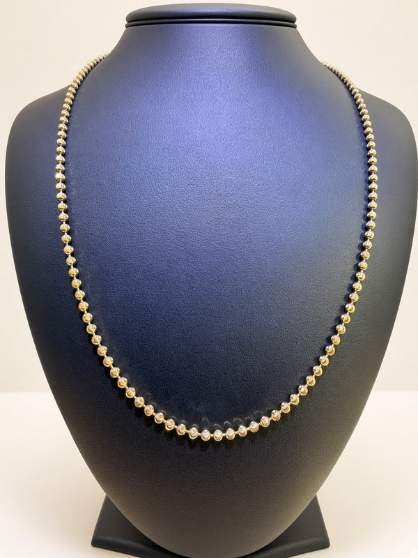 10K Yellow Gold Moon Cut Bead Chain – 26" | 3mm | R2327