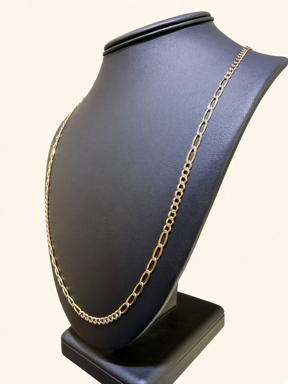 10K Yellow Gold Fancy Figaro Chain – 26" | 4mm | R2297