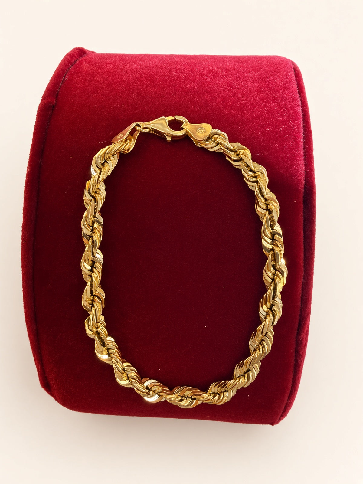 14KT Yellow Gold Solid Rope Bracelet 5.5mm 8" – R192