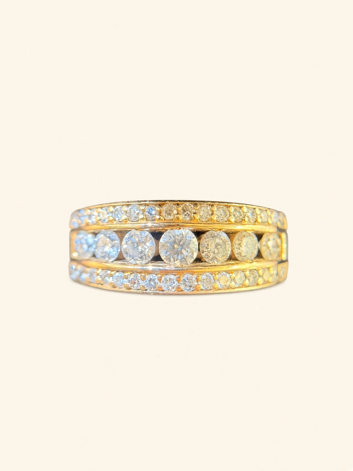 14K Yellow Gold Natural Diamond Band – | R1086