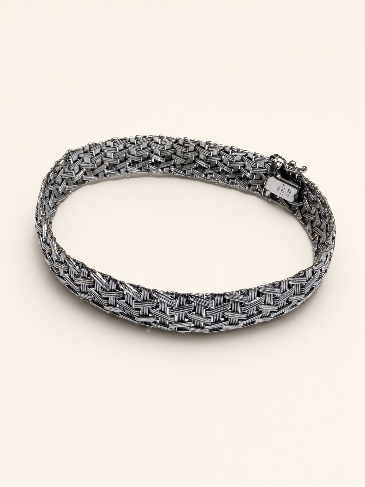 10KT White Gold Wheat Bracelet 10mm 7.5" – R162