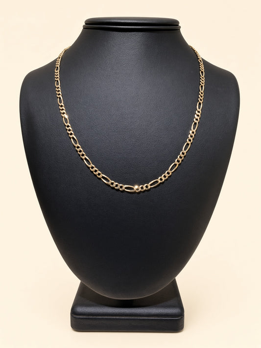 14K Yellow Gold Figaro Link Chain – 19" | 3.8mm | R1607