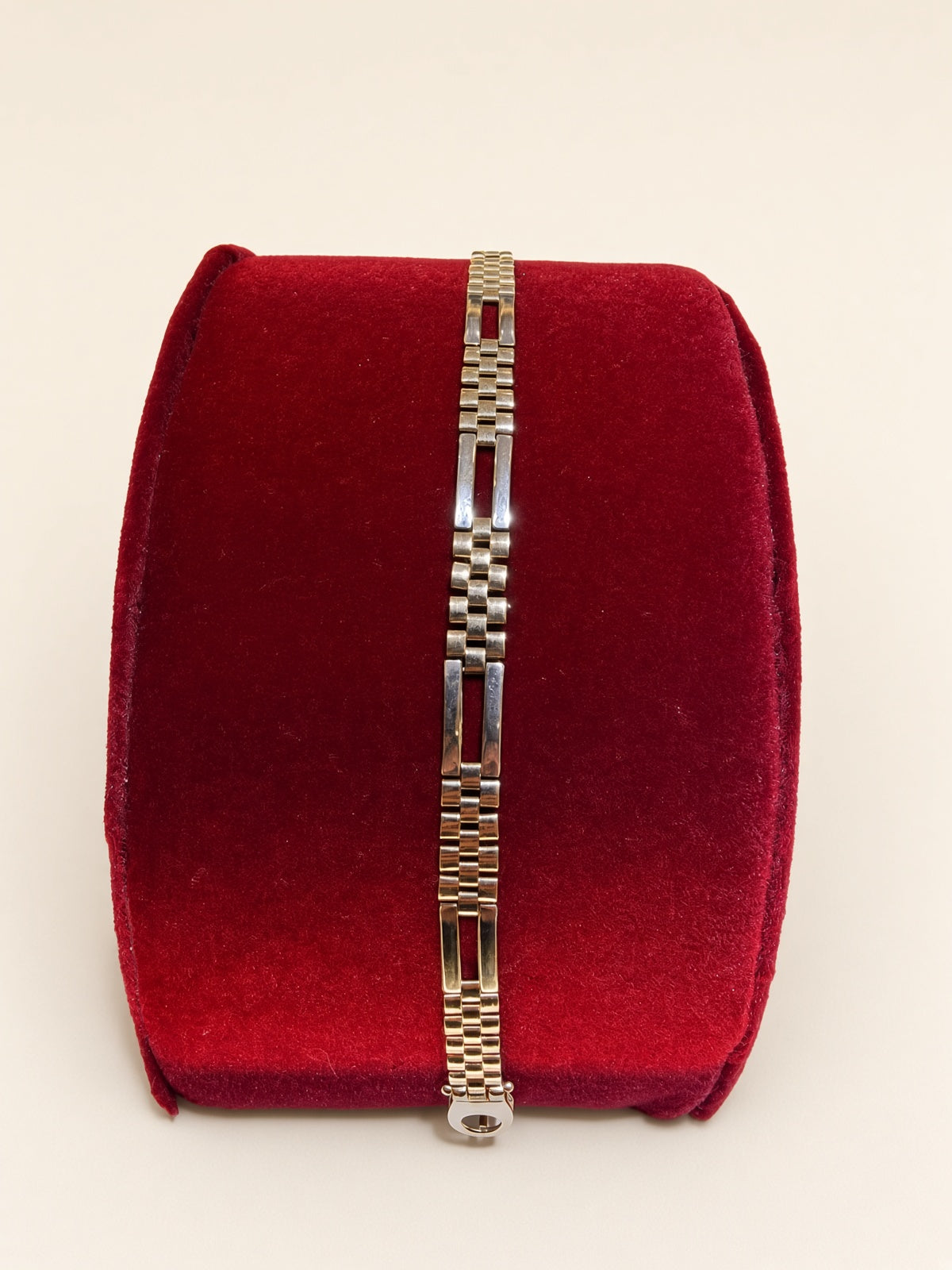 14KT Yellow Gold Two-Tone Watch Link Style Bracelet 6.4mm 8" – R220