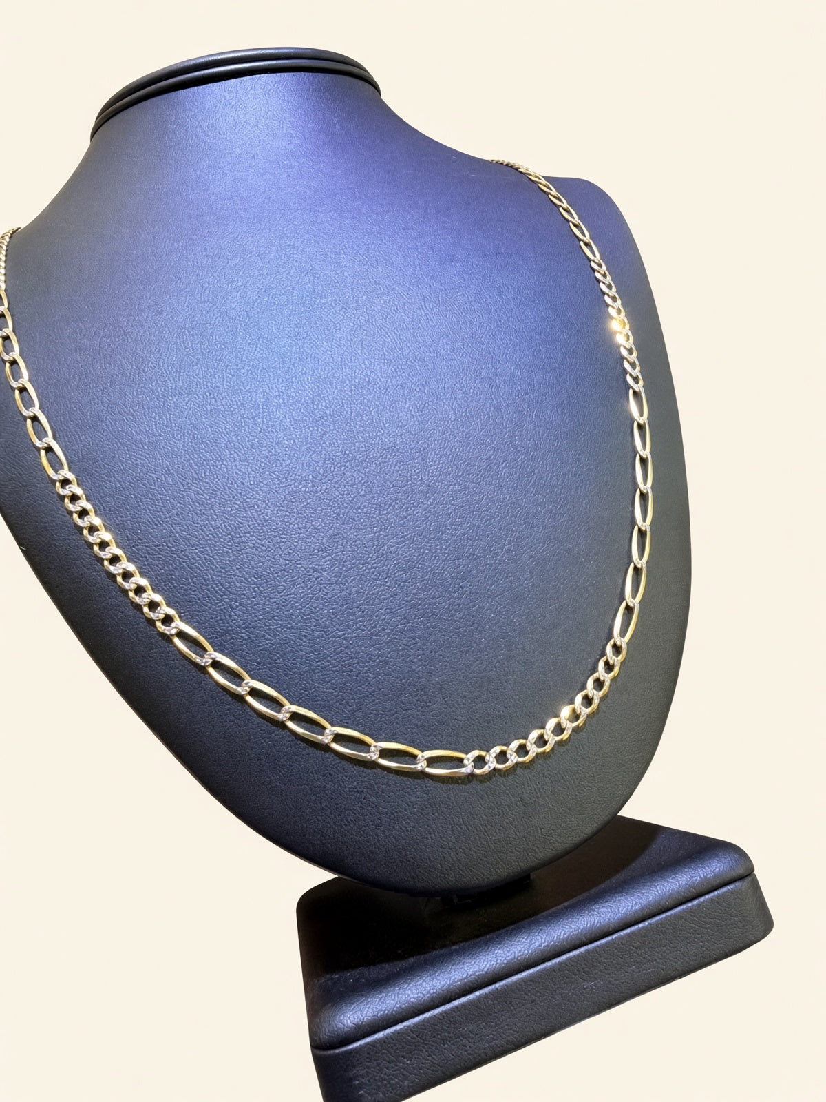 10K Yellow Gold Fancy Figaro Chain – 26" | 4mm | R2297