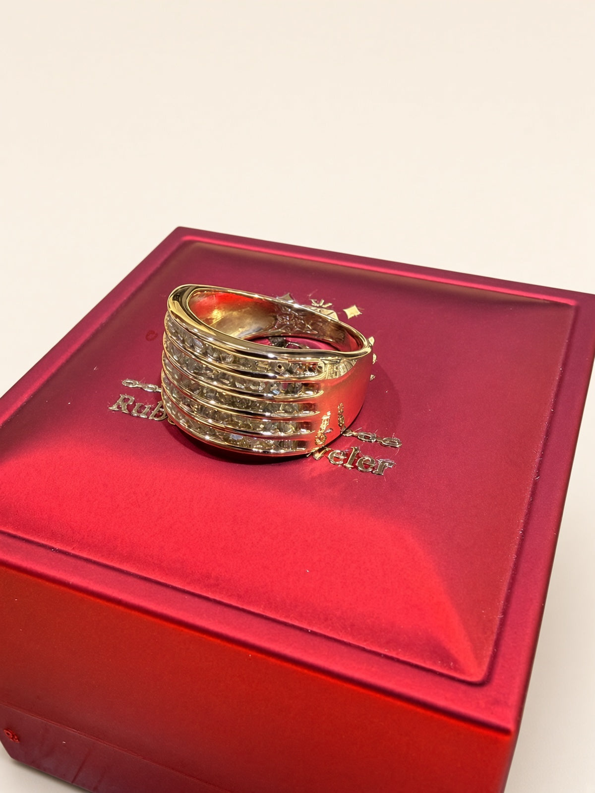 10K Yellow Gold Thick Natural Diamond Band – 0.65 TCW | R1066