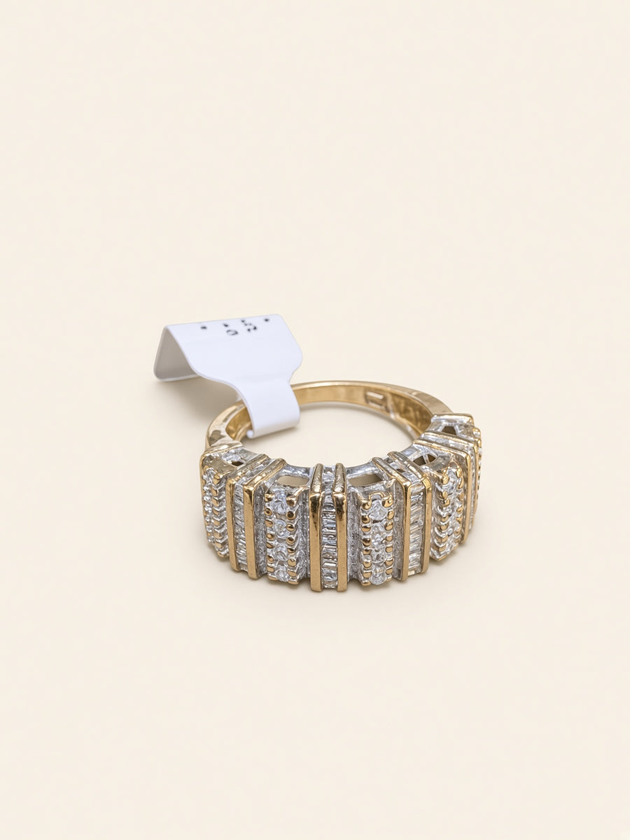 10K Yellow Gold Natural Diamond Band Ring – Size 7 | R1061
