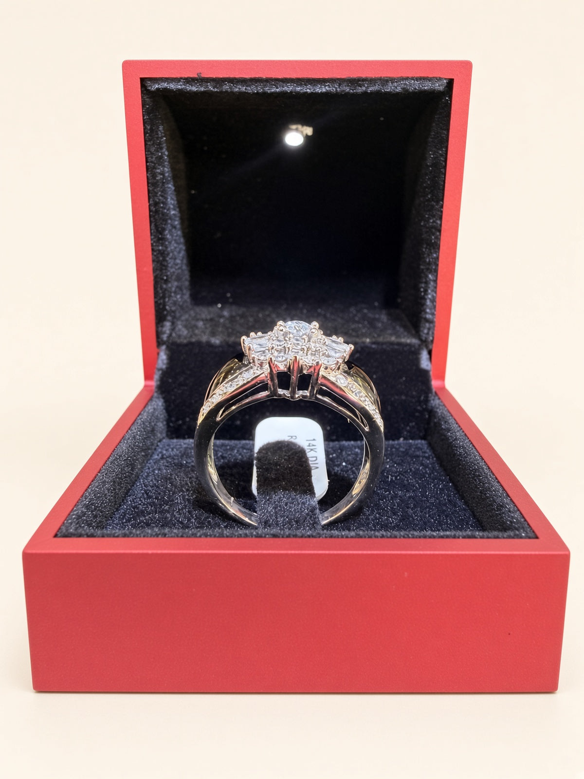 14K White Gold Natural Diamond & Onyx Ring | R1073
