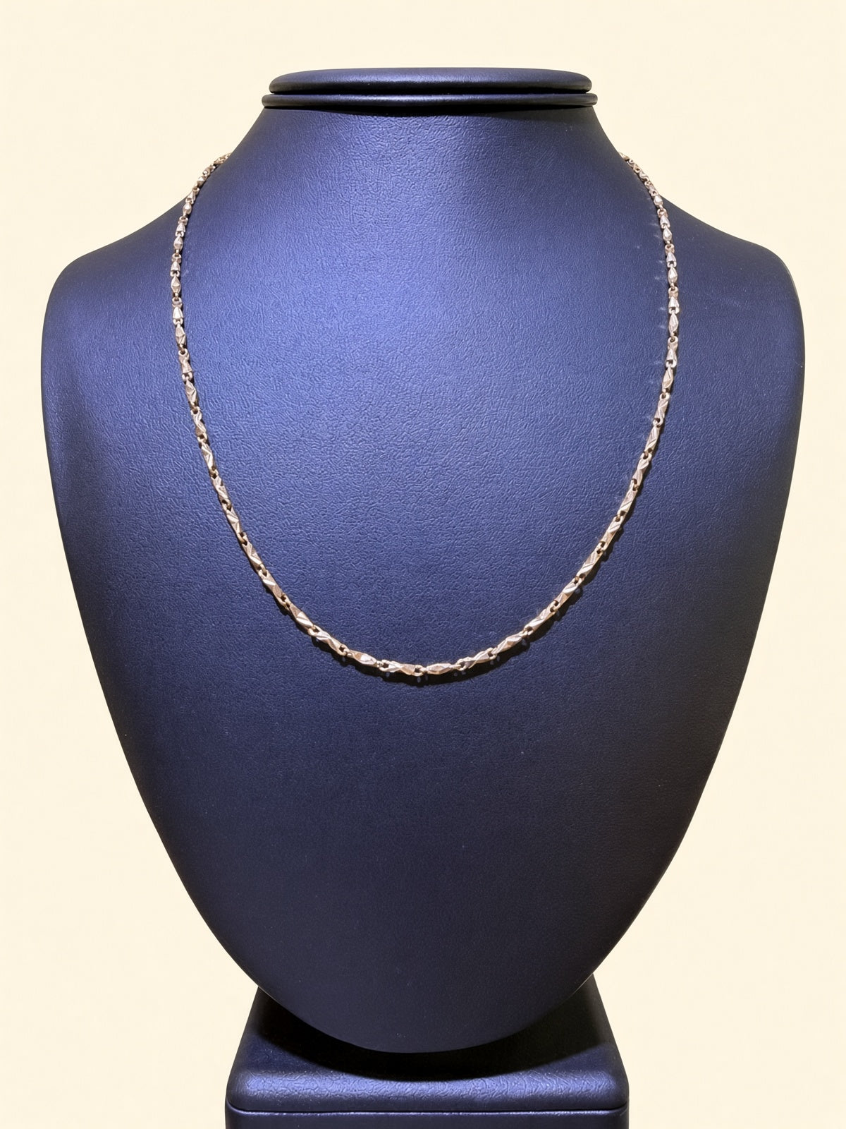 10K Yellow Gold Fancy Bar Link Chain – 19" | 2mm | R1628
