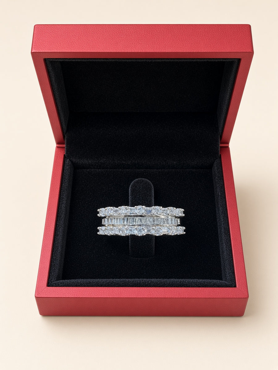 10K White Gold Natural Diamond Band – 0.80 TCW | Size 9.25 | R1108