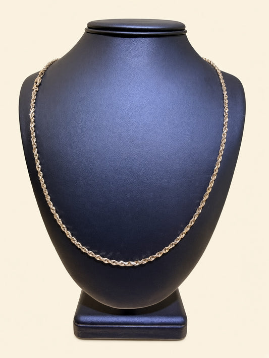 10K Yellow Gold Solid Rope Chain – 20" | 2.5mm | R1945