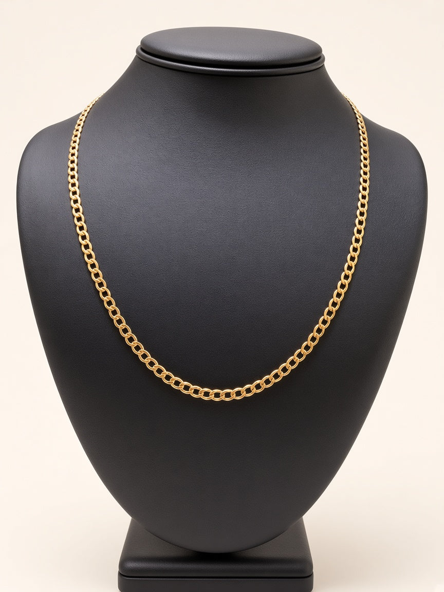 10K Yellow Gold Curb Link Chain – 20" | 4.5mm R2173