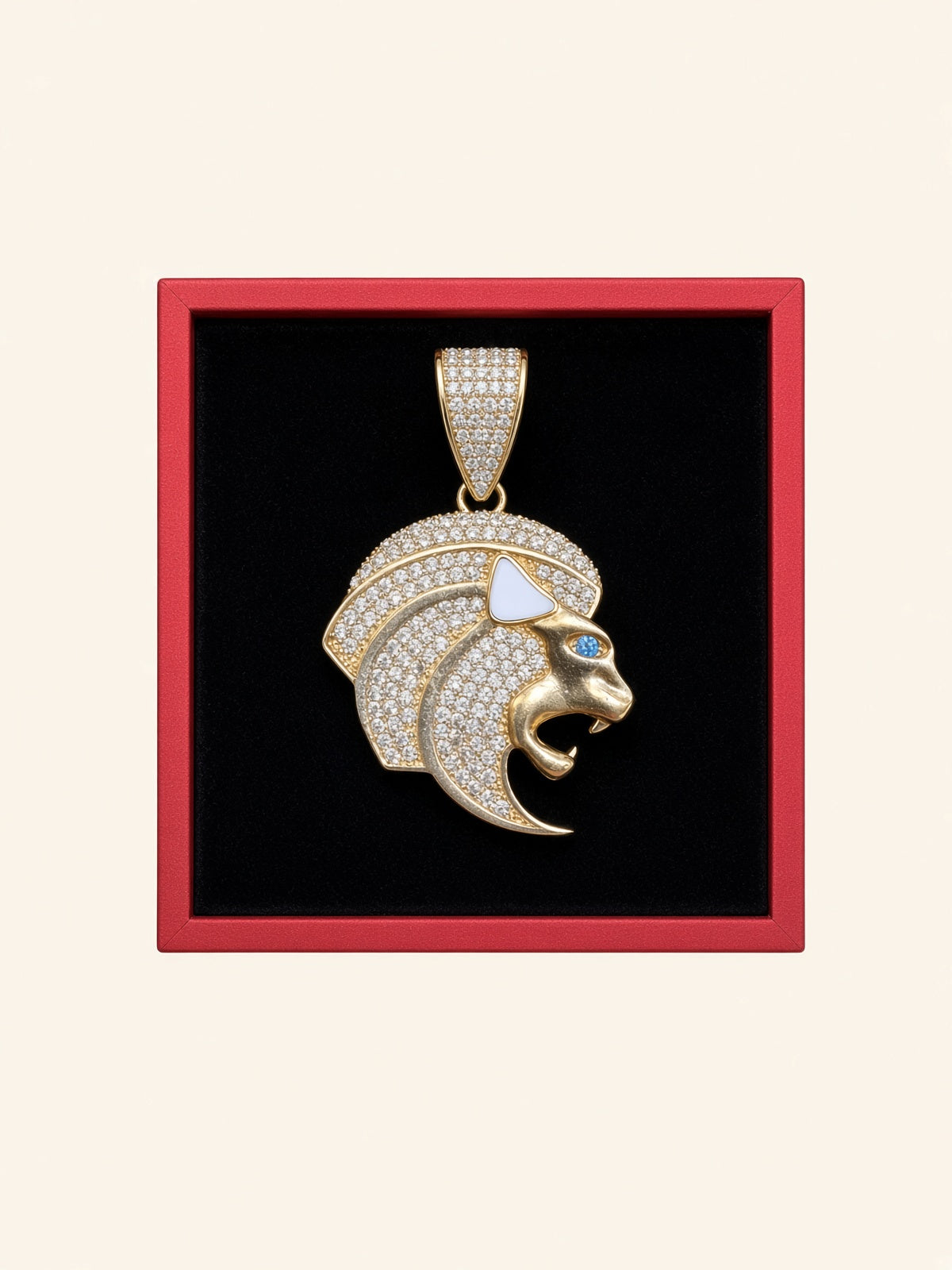 14KT Yellow Gold Lion Head Pendant – R829