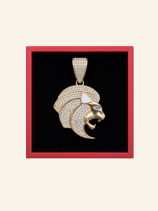 14KT Yellow Gold Lion Head Pendant – R829