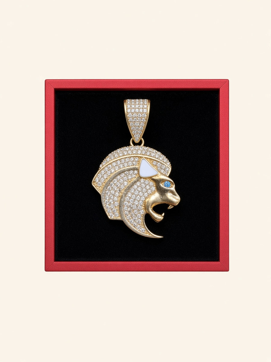 14KT Yellow Gold Lion Head Pendant – R829