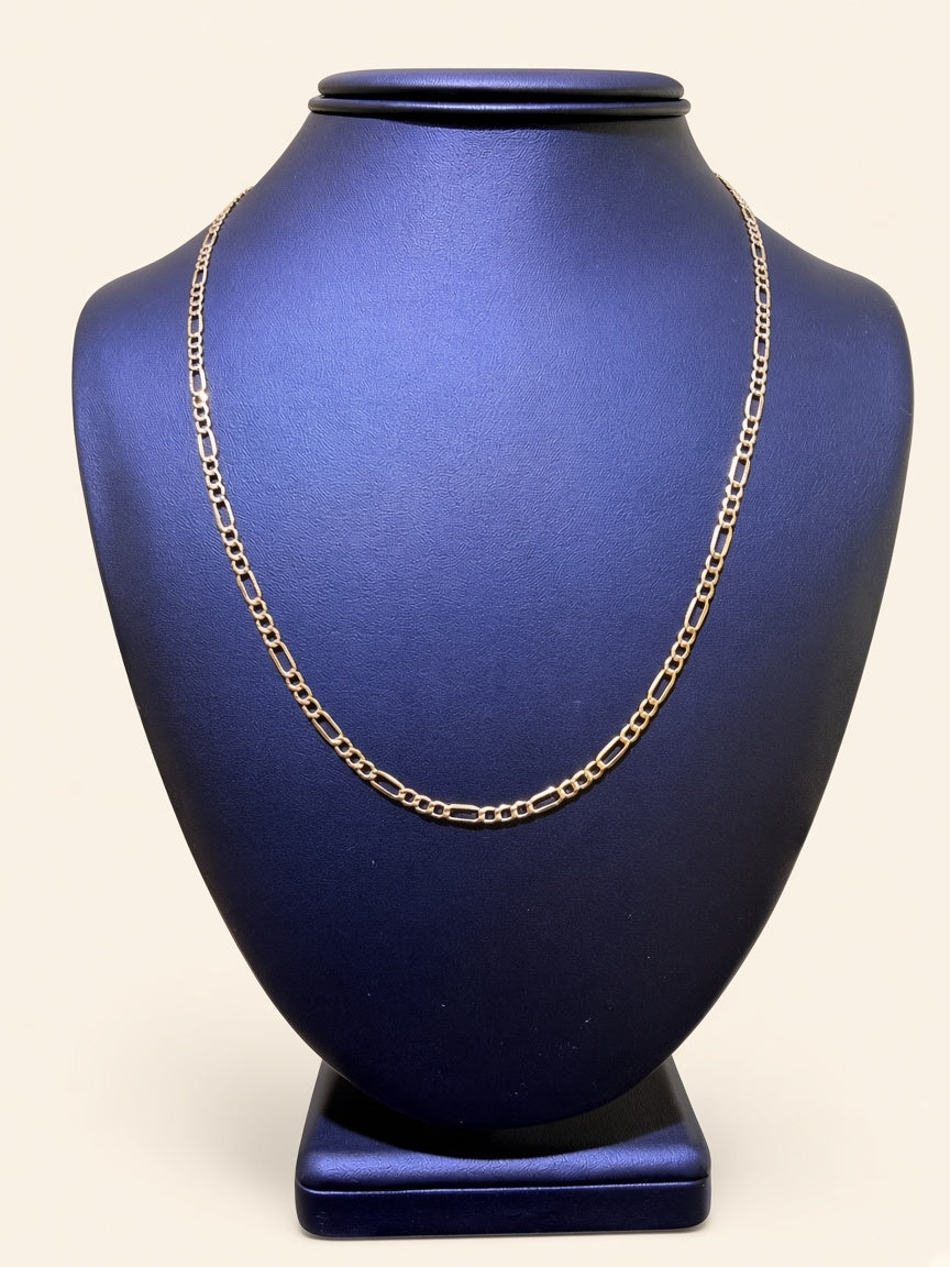 10K Yellow Gold Figaro Link Chain – 20" | 3.3mm | R2172