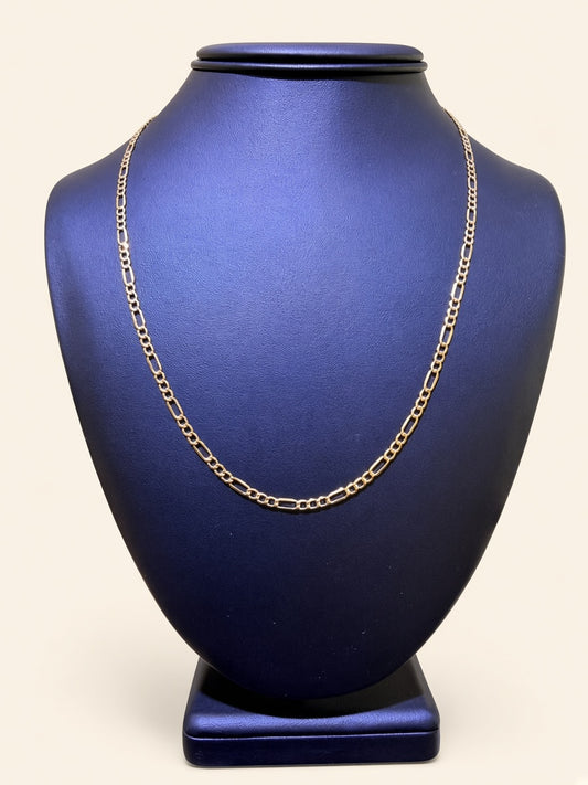 10K Yellow Gold Figaro Link Chain – 20" | 3.3mm | R2172