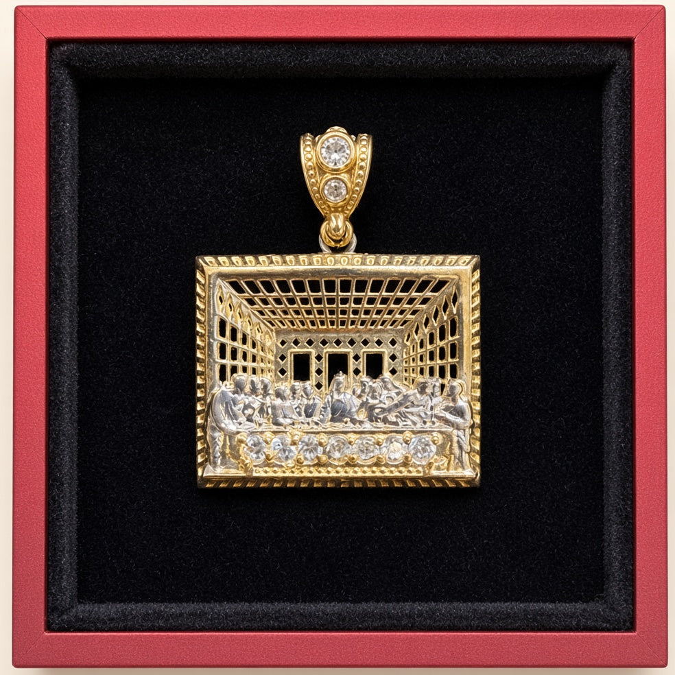 14KT Two-Tone Gold Last Supper Pendant – R724