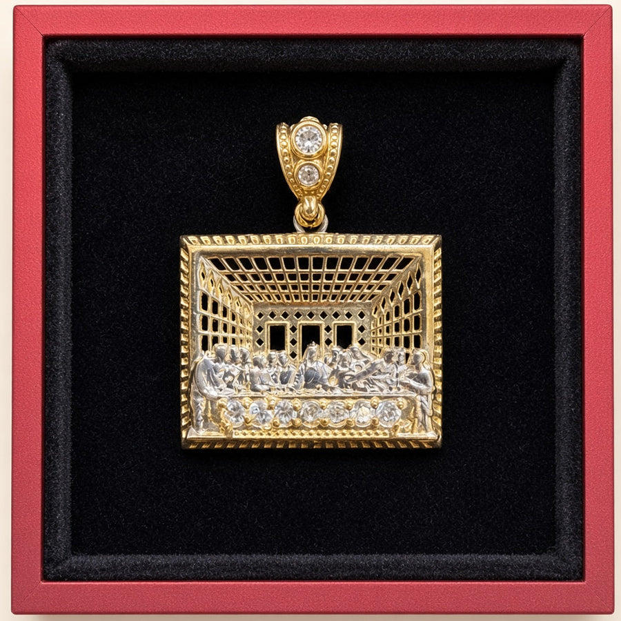 14KT Two-Tone Gold Last Supper Pendant – R724
