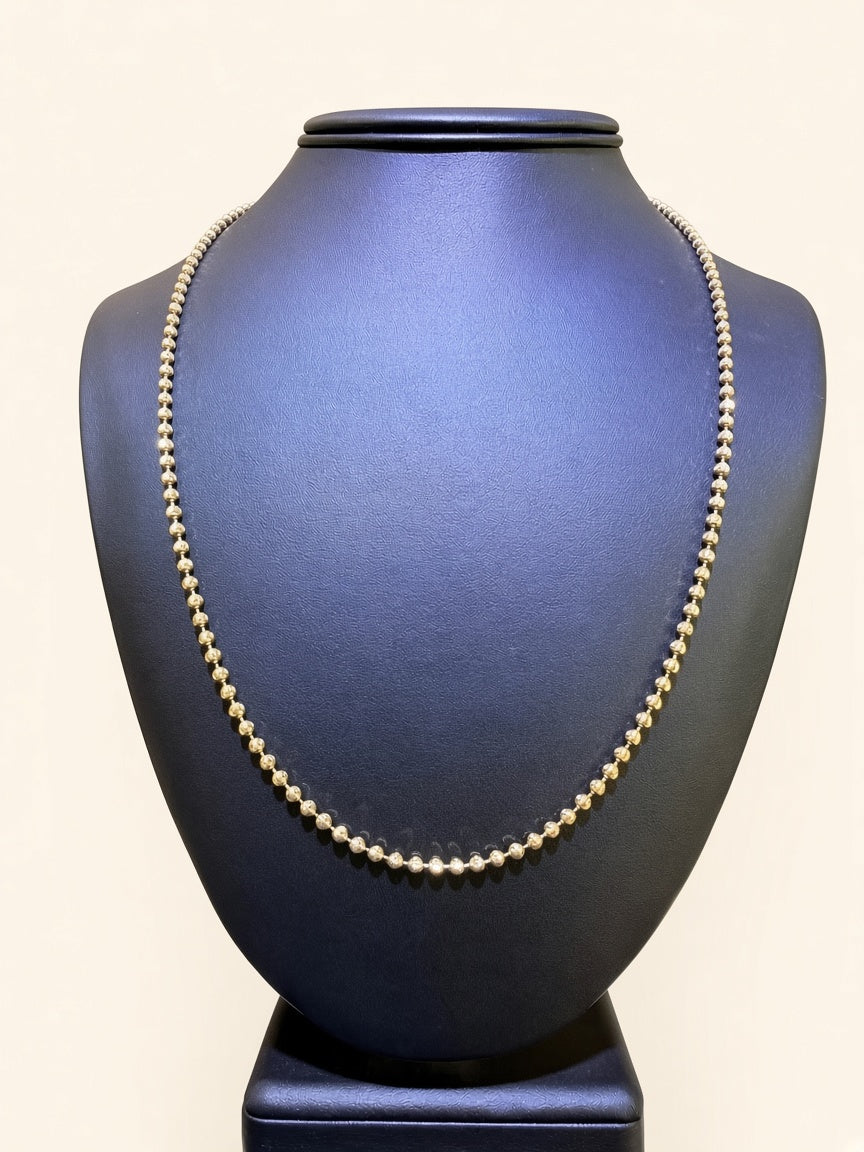 10K Yellow Gold Moon Cut Bead Chain – 26" | 3mm | R2327