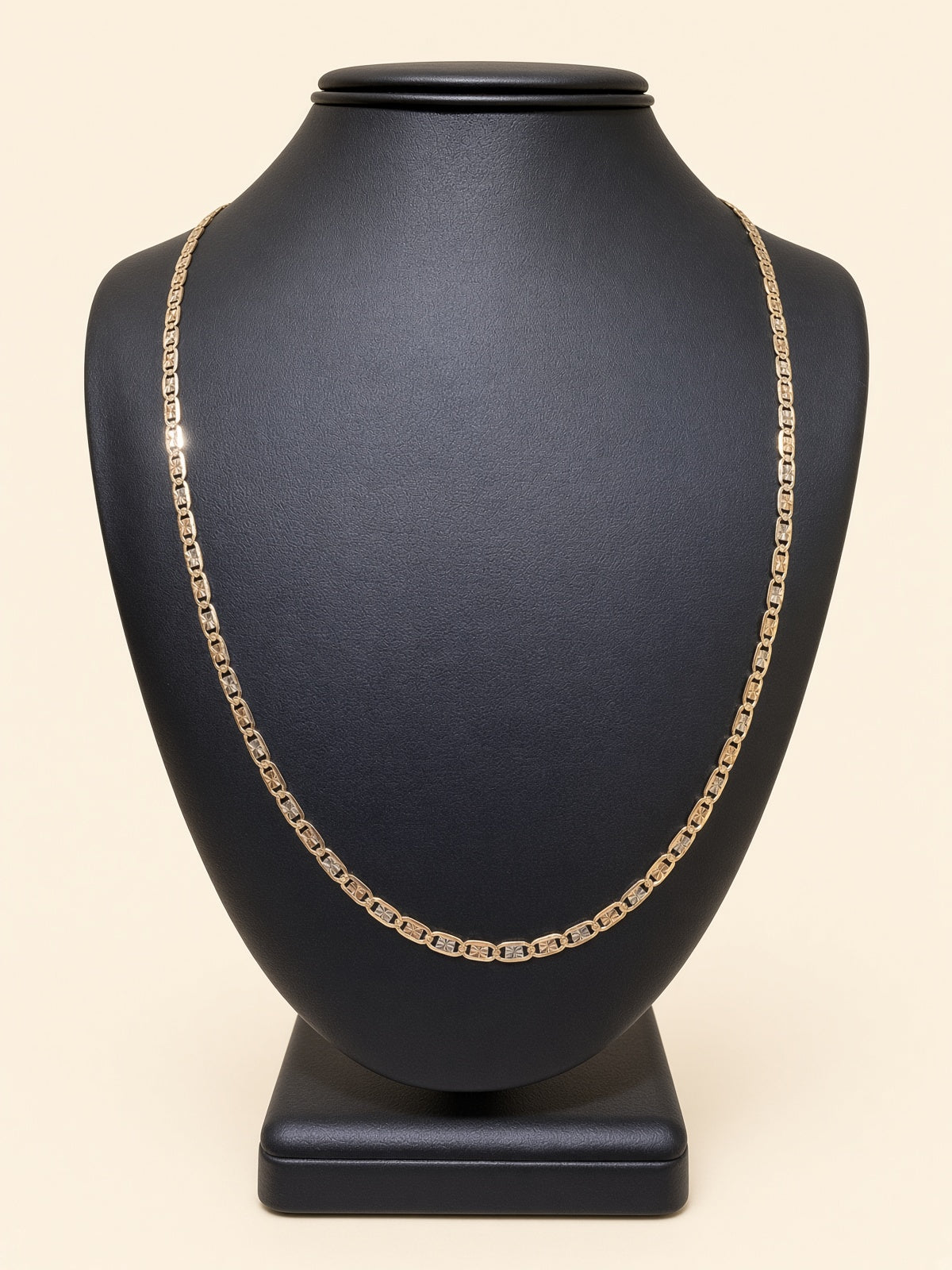 14K Tri-Color Gold Valentino Chain – 24" | 3.5mm | R1959
