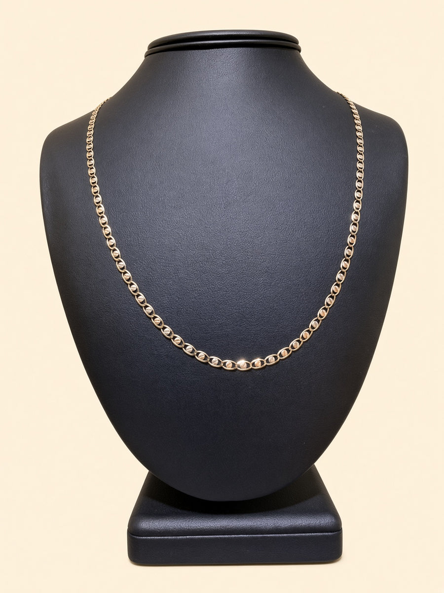 14K Tri-Color Gold Valentino Chain – 22" | 3.5mm | R1592