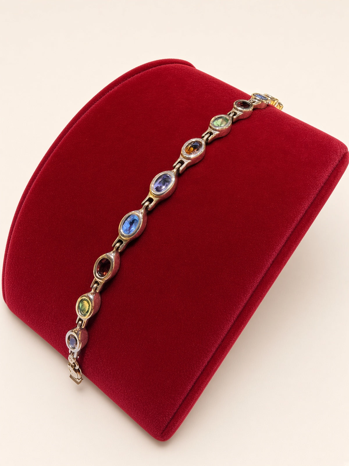 14KT Yellow Gold Multi-Gemstone Bracelet 6mm 7.5" – R219
