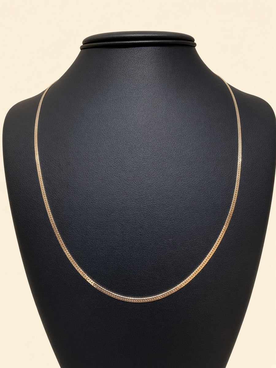 14K Yellow Gold Herringbone Necklace – 21" | 1.8mm | R2100