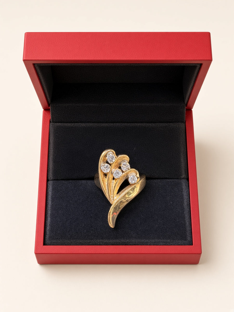 14K Yellow Gold Ladies Natural Diamond Ring – 0.40 TCW | Size 6 | R1077