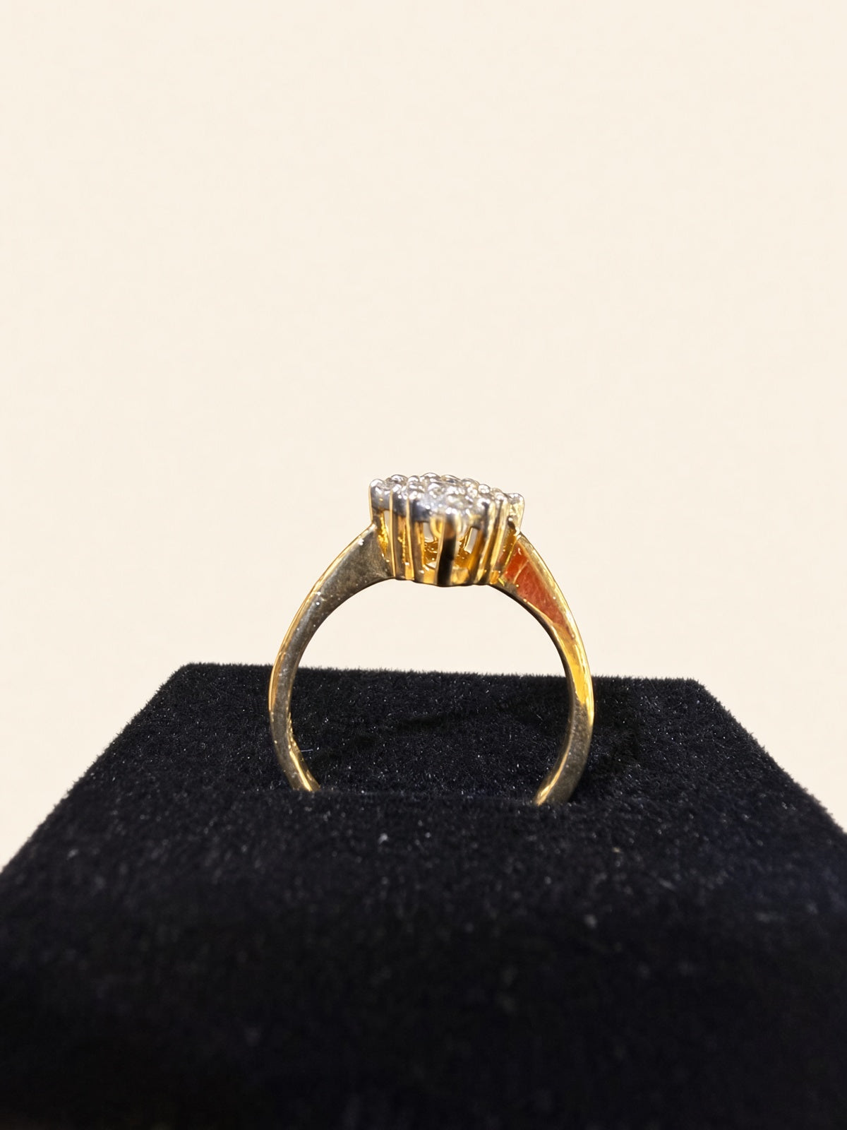 14K Yellow Gold Natural Diamond Cluster Ring – | R1159